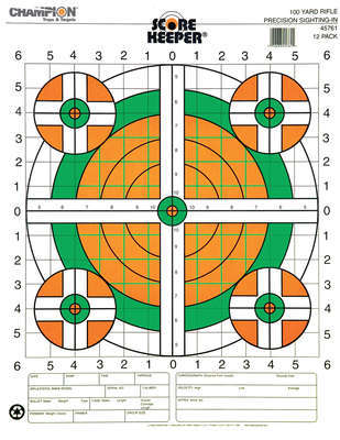 Targets Champion Traps&Targets Fluorescent Orange/Green Bulls CHAMPION SCOREKPR 100YD RFL FLUOR • Model: Fluorescent Orange/Green Bulls